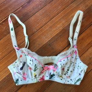 Freya floral 28D underwire unlined bra